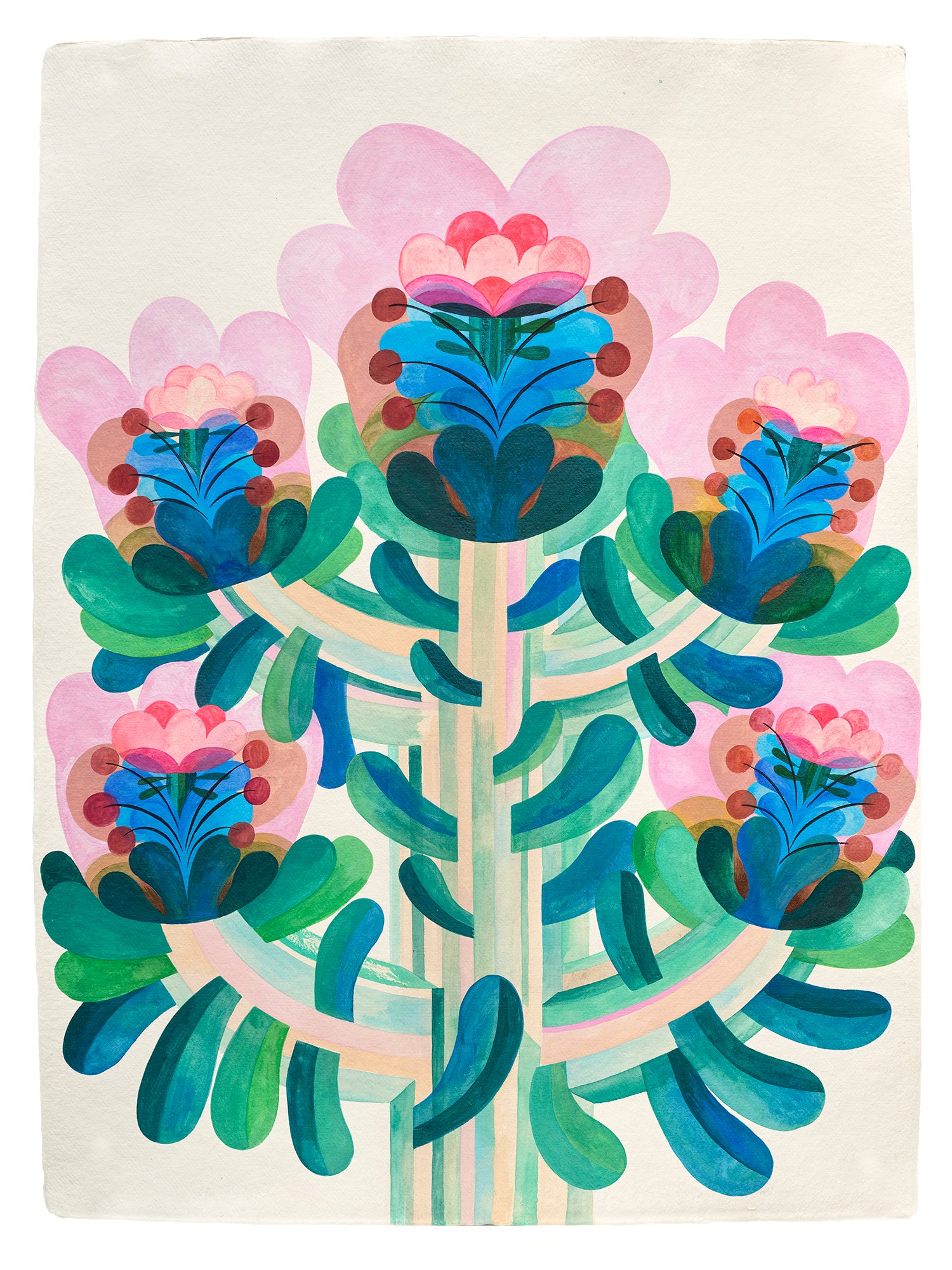 Caroline Rennequin Framed Flower Painting 33.5" × 25.6"