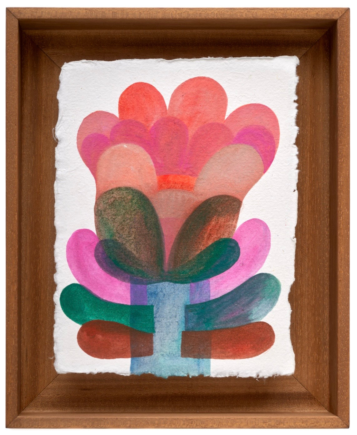 Caroline Rennequin Framed Flower Painting 11.8" × 8.7"