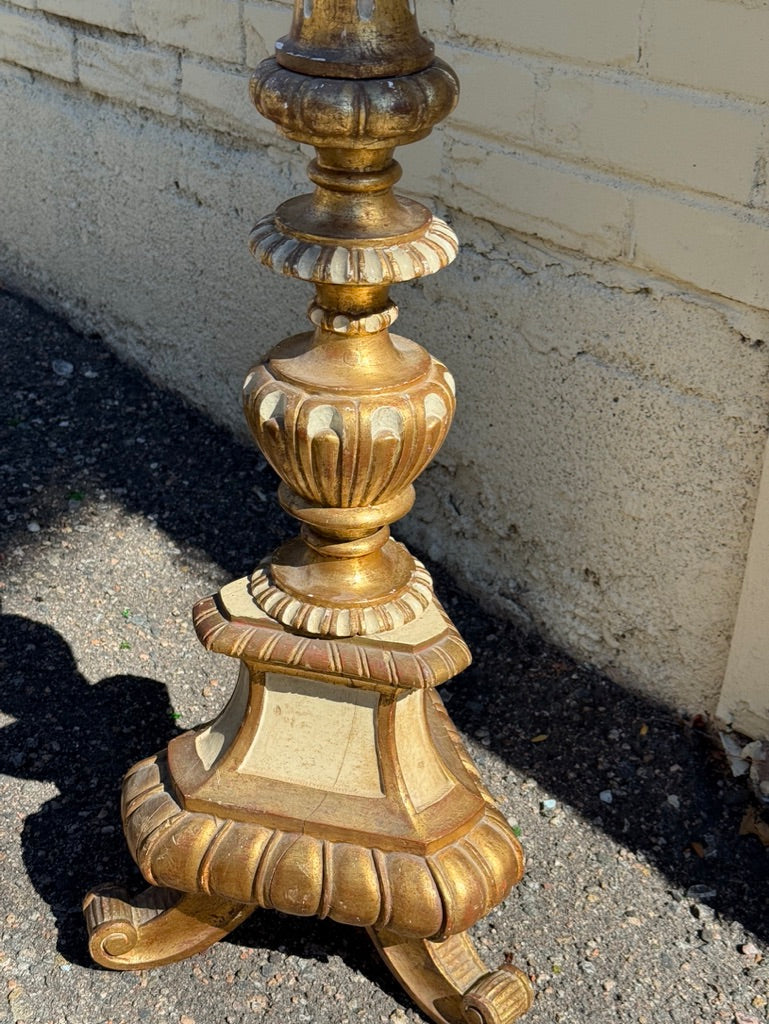 19th Century Large Painted French Candlestick