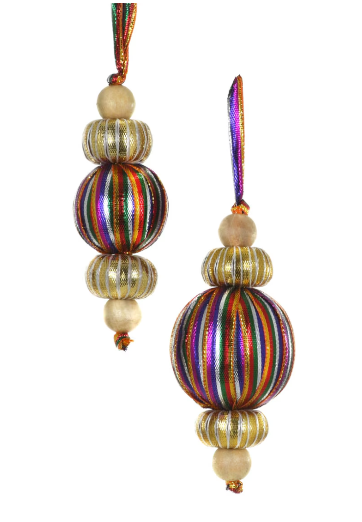 Ribbon and Bead Bauble Ornament, Small