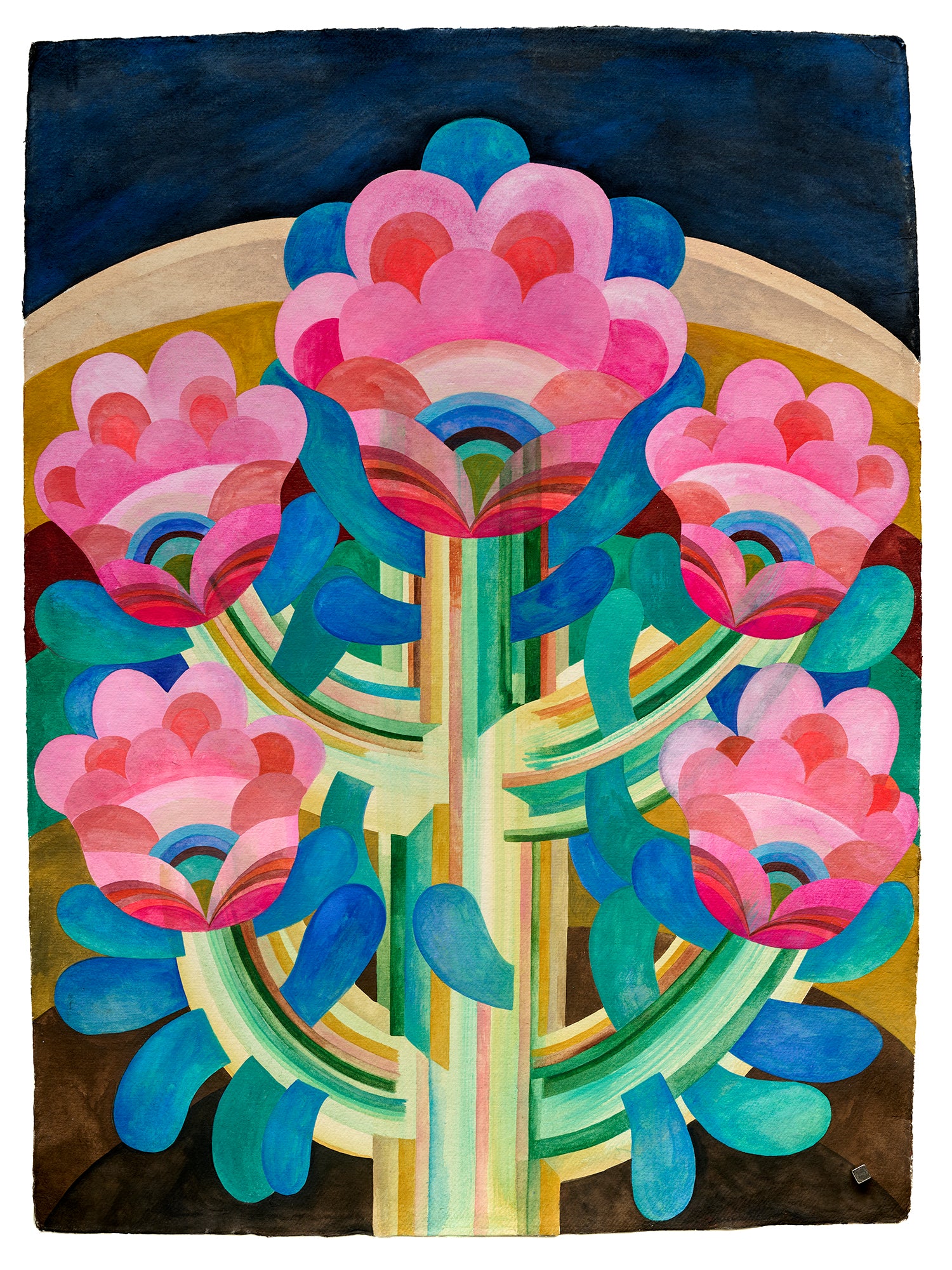 Caroline Rennequin Framed Flower Painting 33.5" × 25.6"
