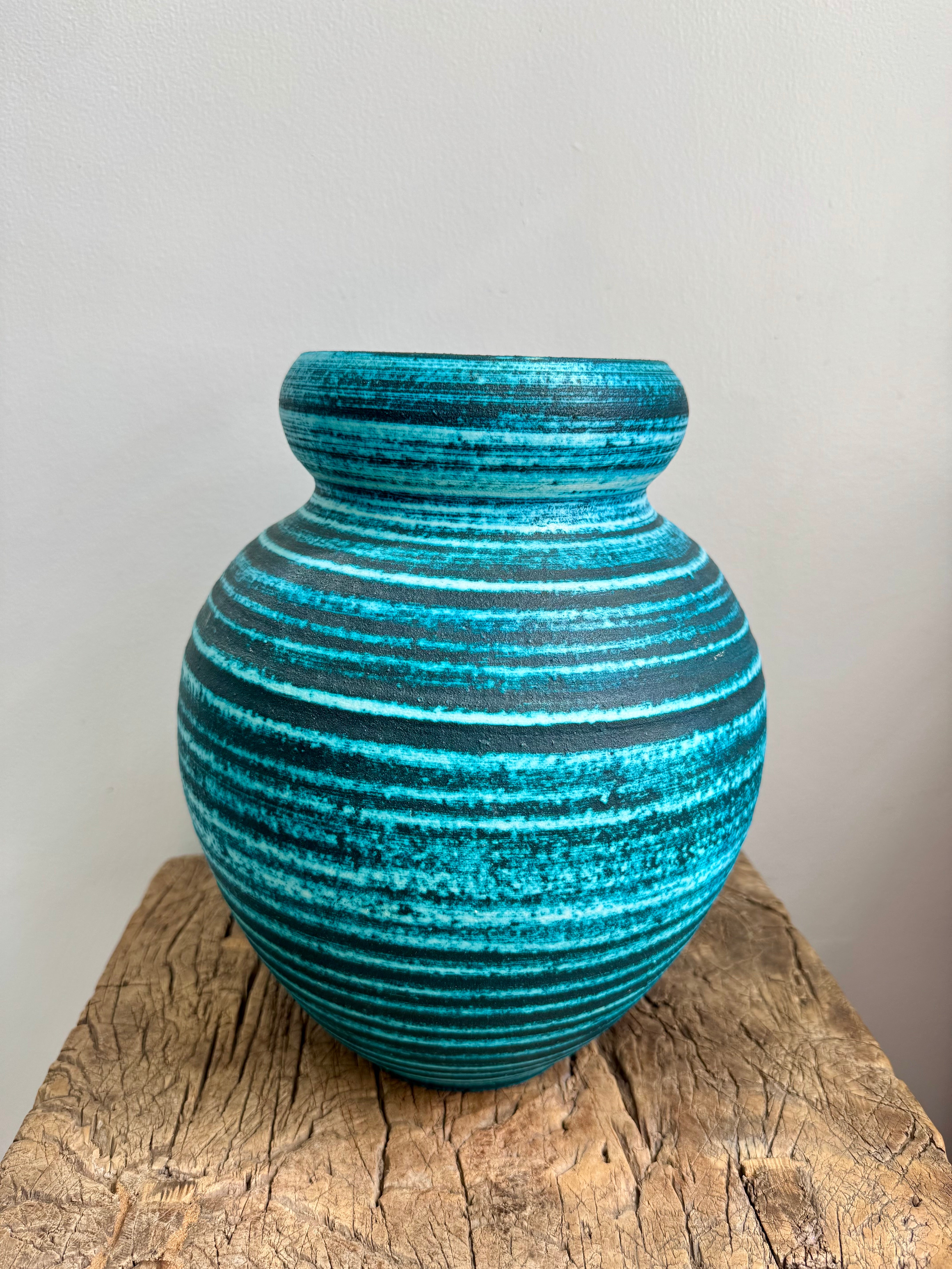Original Signed Vintage Blue Accolay Pot