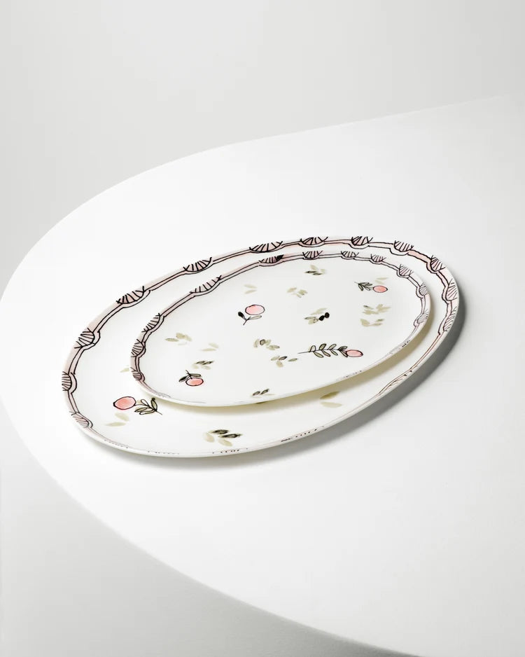 Marni Collection Oval Plate °2 L Mirtillo Nude Midnight Flowers