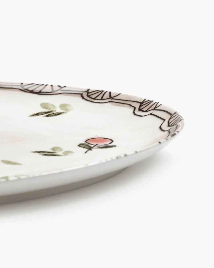 Marni Collection Oval Plate °2 L Mirtillo Nude Midnight Flowers