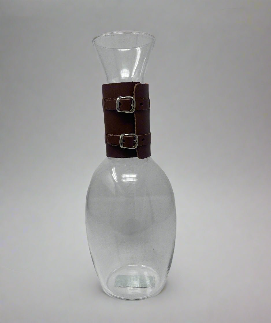 Echo Cognac Leather Wrapped Pitcher, Small High