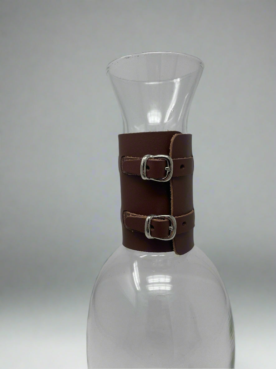 Echo Cognac Leather Wrapped Pitcher, Small High