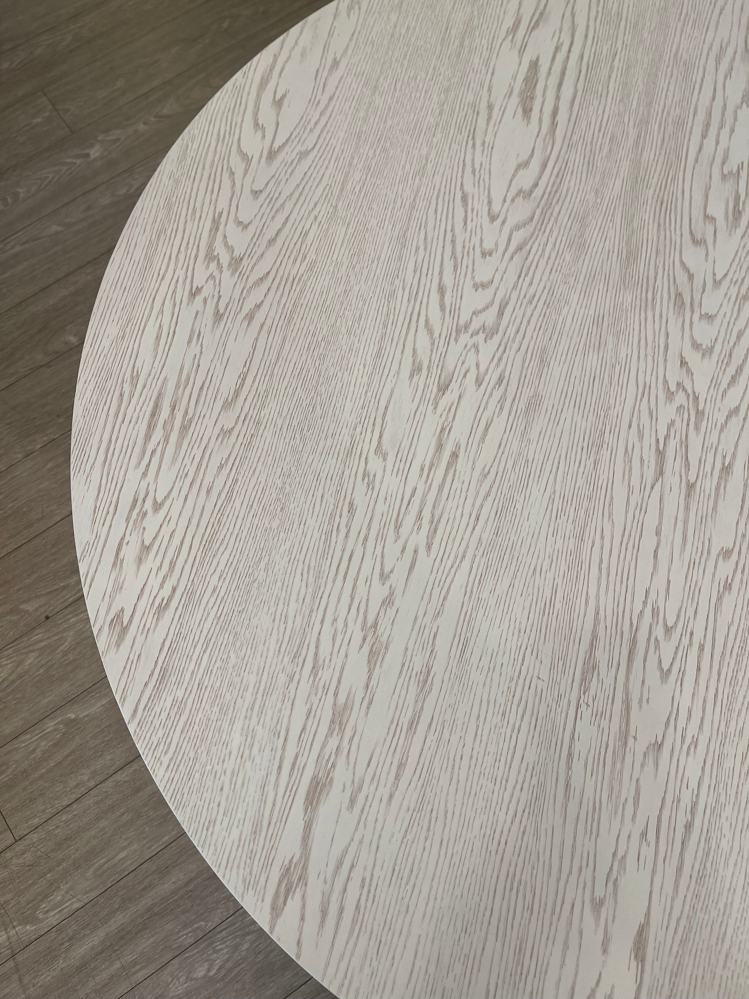 Round Whitewashed Dining Table