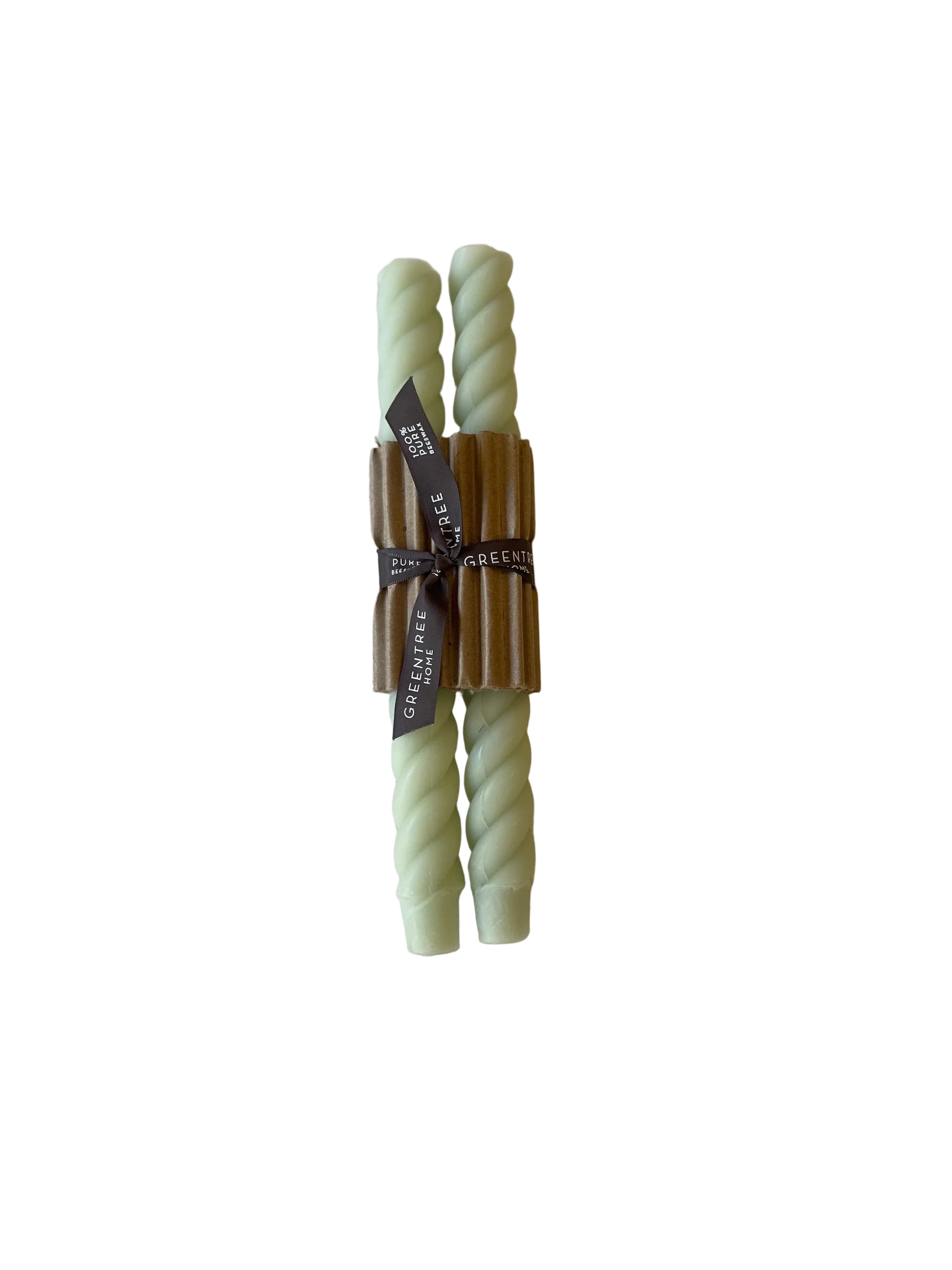 Handmade Beeswax Rope Taper Candles (Pair) 10"