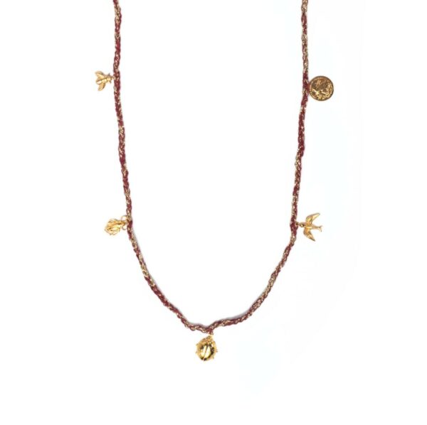 Frida Long Necklace, Five Charms