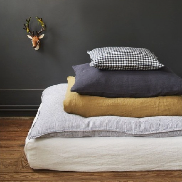 Linge Particulier 100% Linen Queen Fitted Sheet - Solids