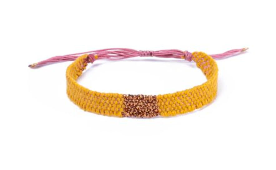 Esmeralda Bracelet, Lurex and Linen