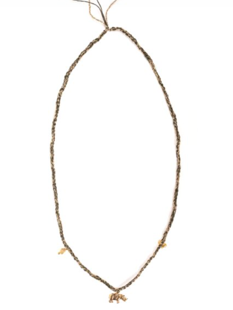 Frida Long Necklace Medium, Three Charms