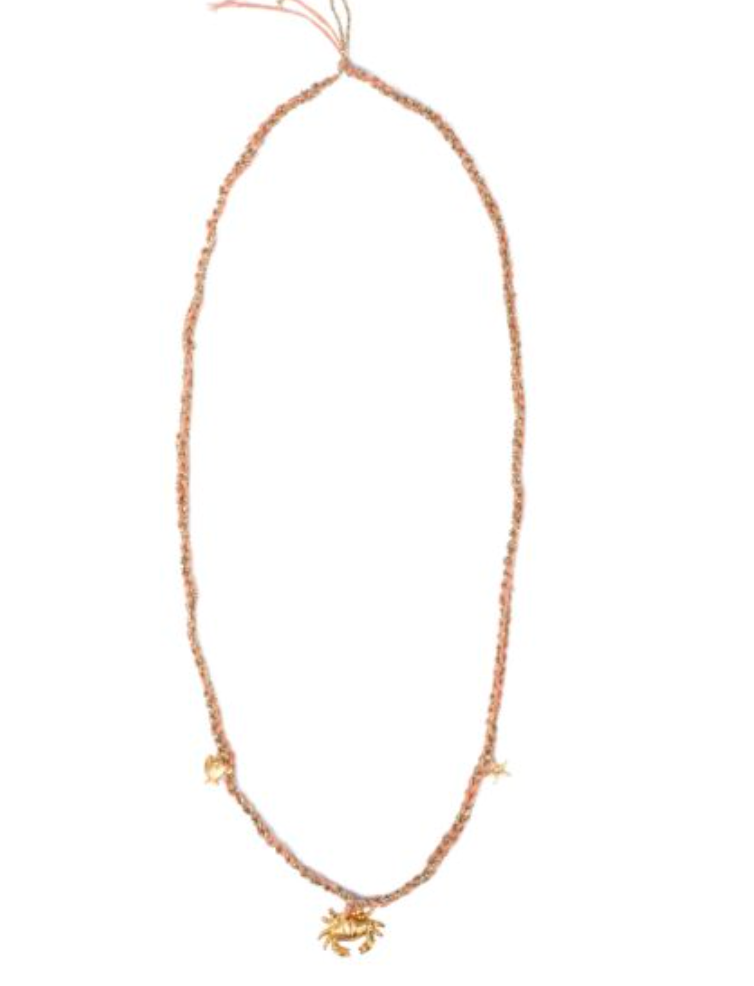 Frida Long Necklace Medium, Three Charms