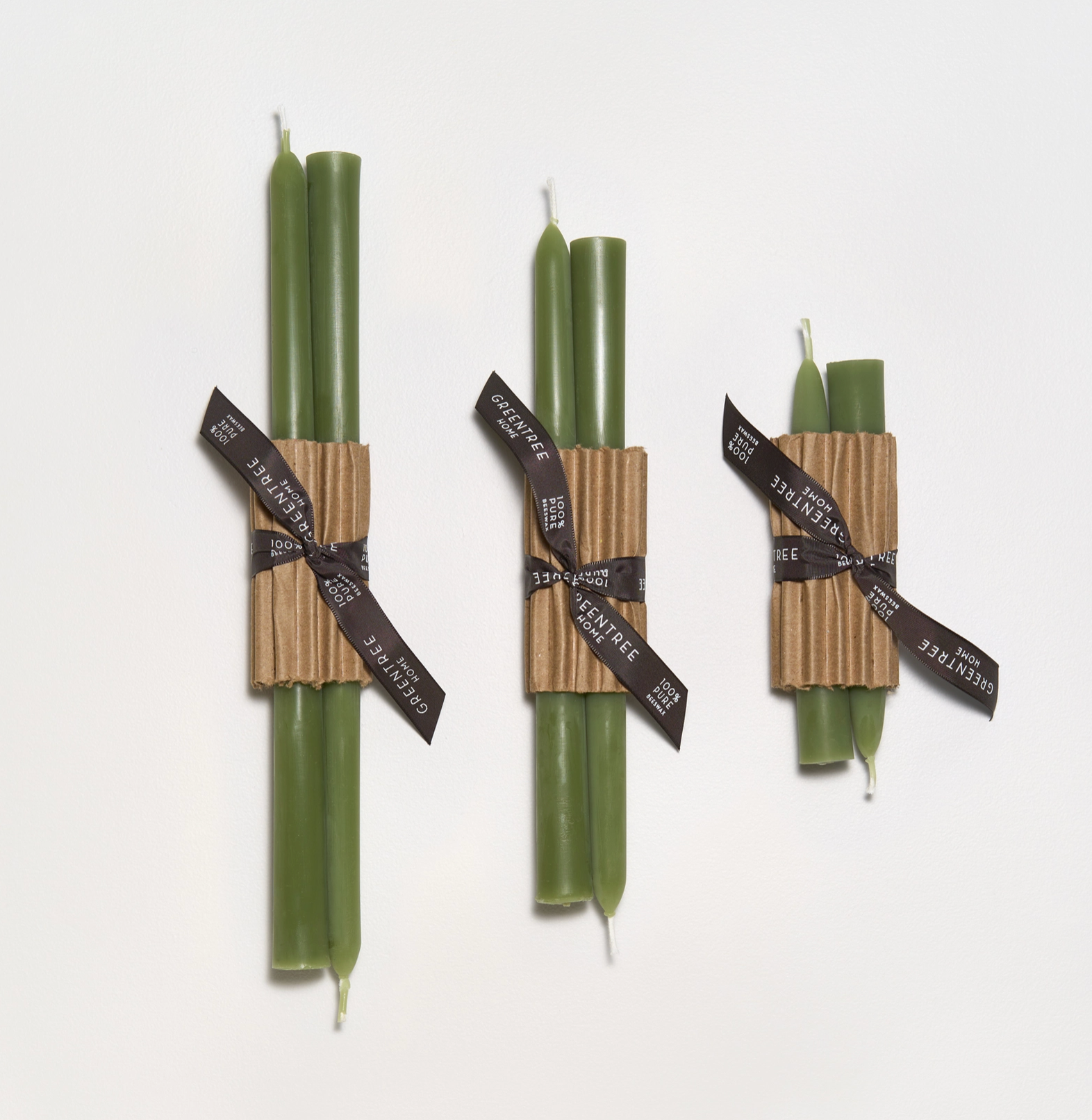 Pair of Everyday Beeswax Taper Candles 12"