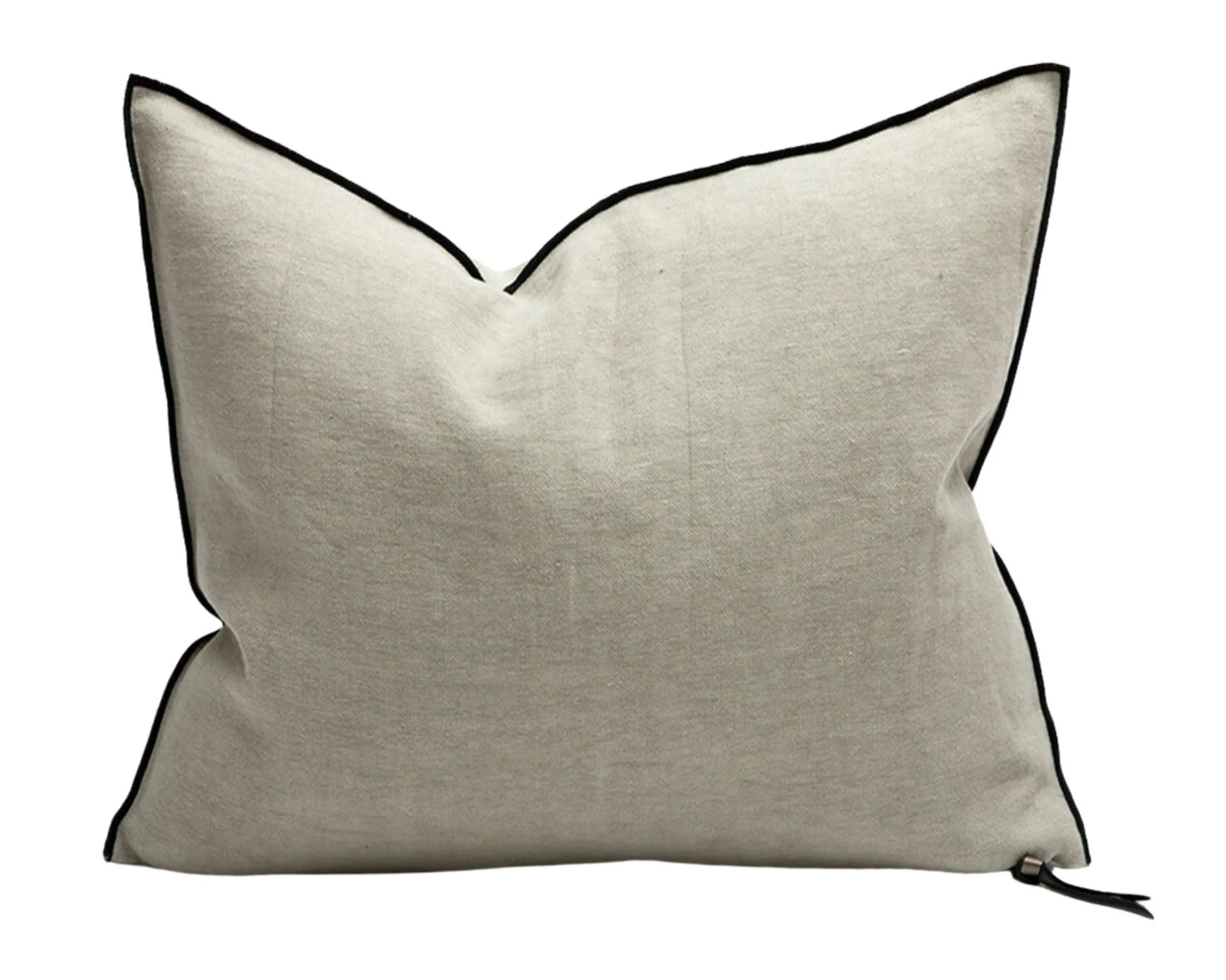 Maison de Vacances Cushion Vice Versa Black Line Stone Washed Linen  20" x 20"