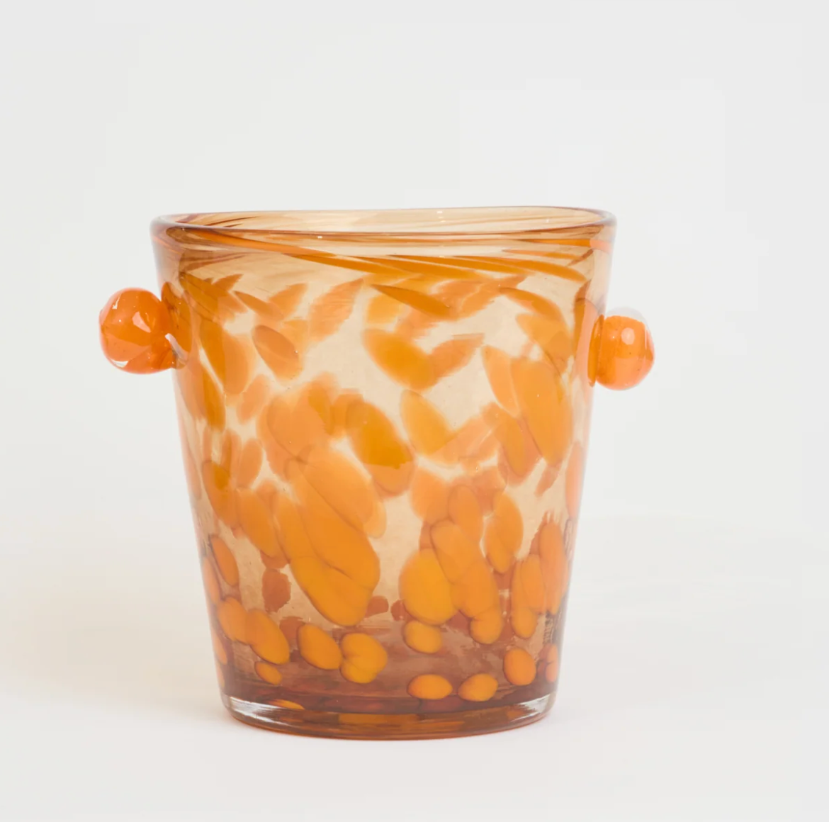 Peony Bubble Glass Vase, Amber + Orange
