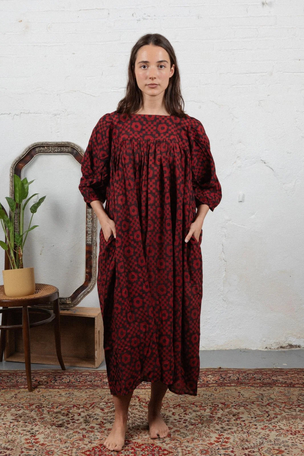 Bella Dress, Red/Black