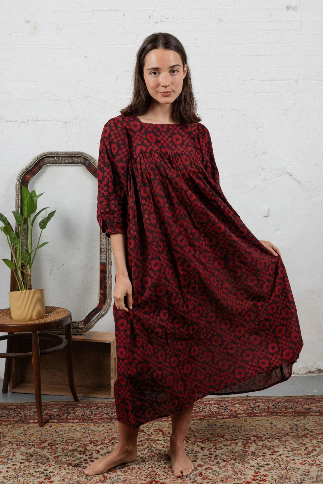 Bella Dress, Red/Black