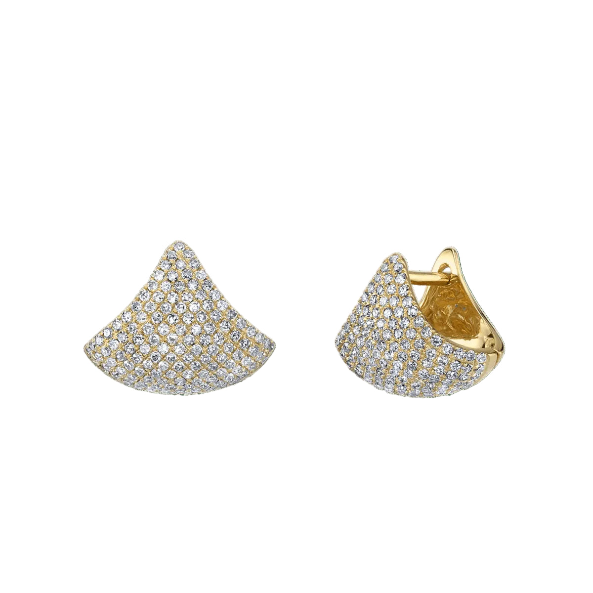 Gabriela Artigas Small Apse Earrings in 14K Yellow Gold with Pave Diamonds (Pair) - Homebody Denver