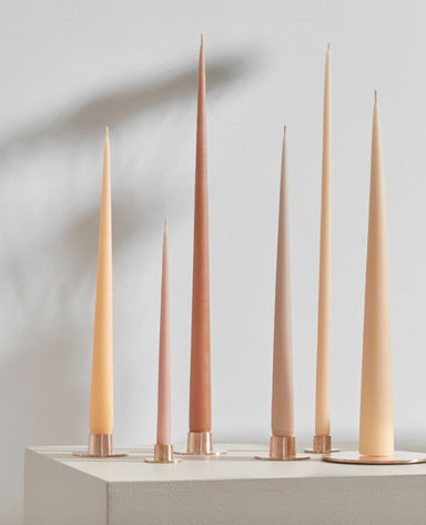 Pair of Taper Candle Holders, Rose Gold - Homebody Denver