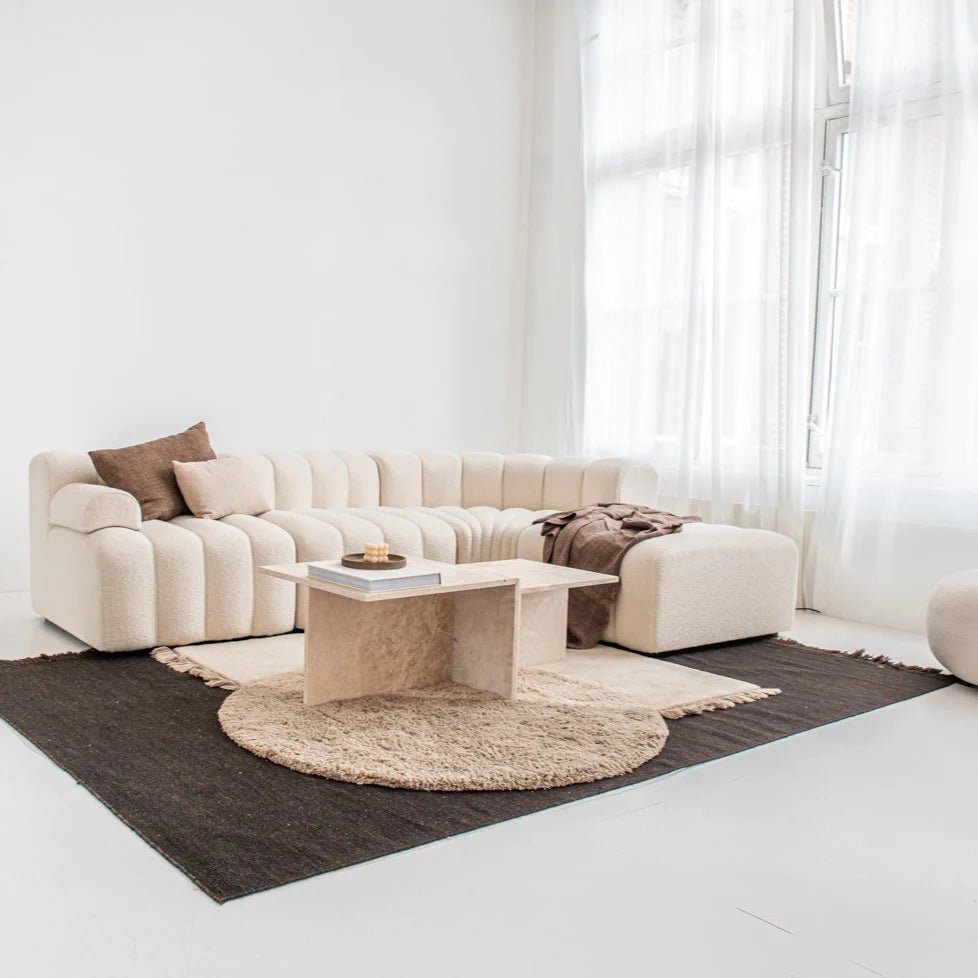 Brooklyn Travertine Coffee Table 24" x 24" x 16"h. - Homebody Denver