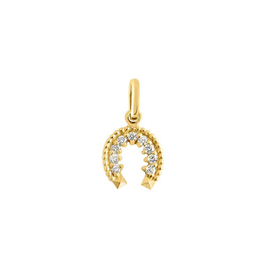 Gigi Clozeau Horseshoe 9 Diamond Pendant 18kt. - Homebody Denver