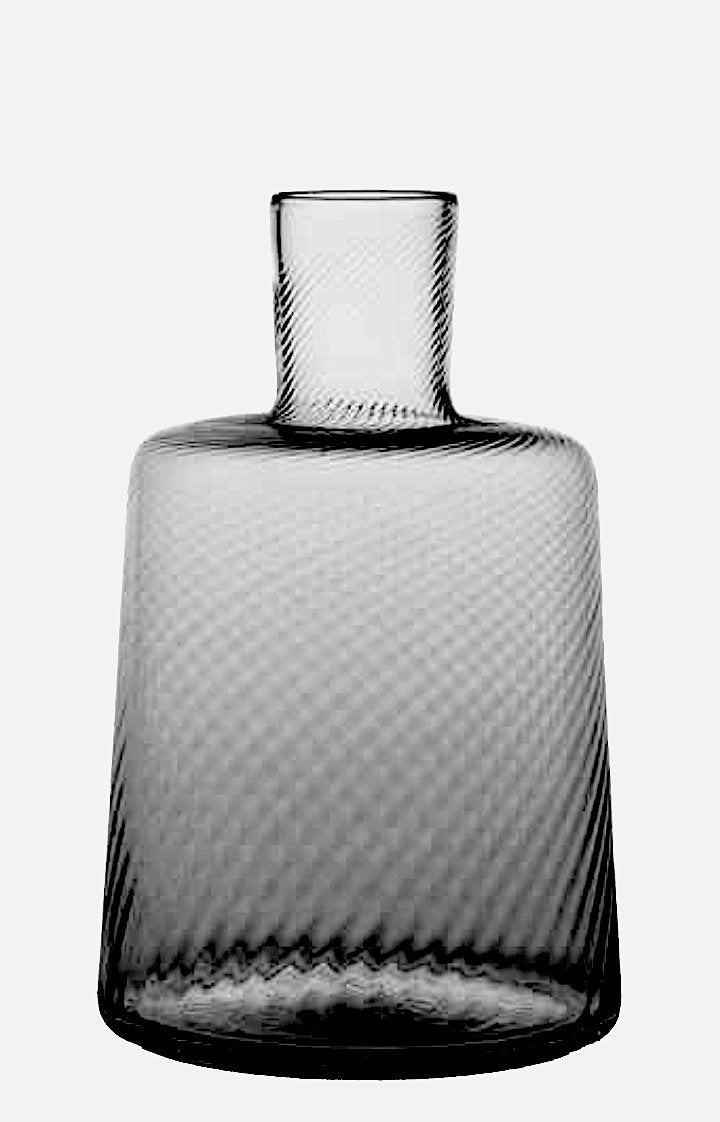 Glass Bottle, Twisted with Top 9" high x 5"dia - Homebody Denver