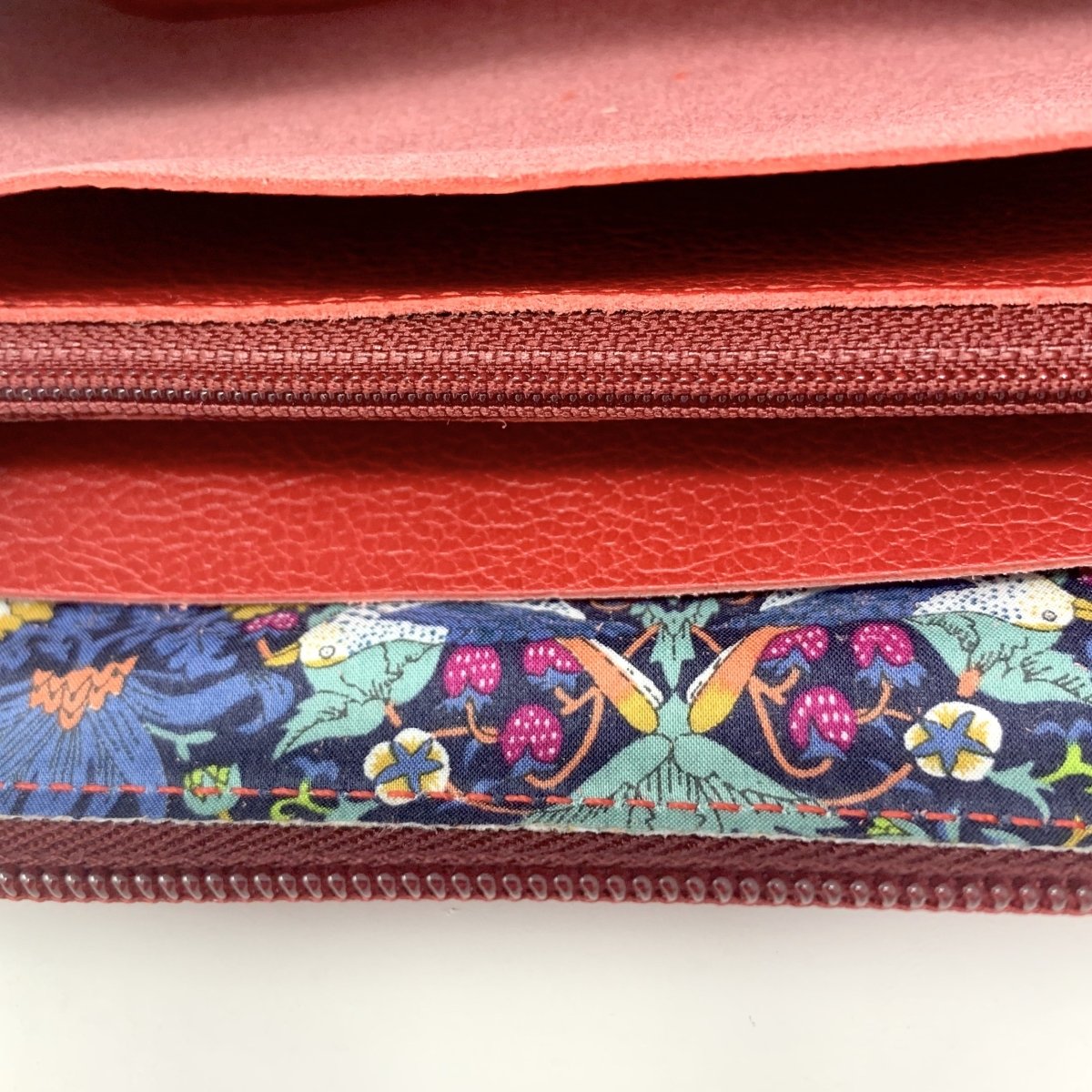 Il Bisonte Cowhide Zip Around Wallet with Liberty Print Lining - Homebody Denver