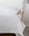 Lattice Weave Cotton Blanket with Linen Border, Queen - Homebody Denver