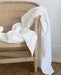 Lattice Weave Cotton Blanket with Linen Border, Queen - Homebody Denver