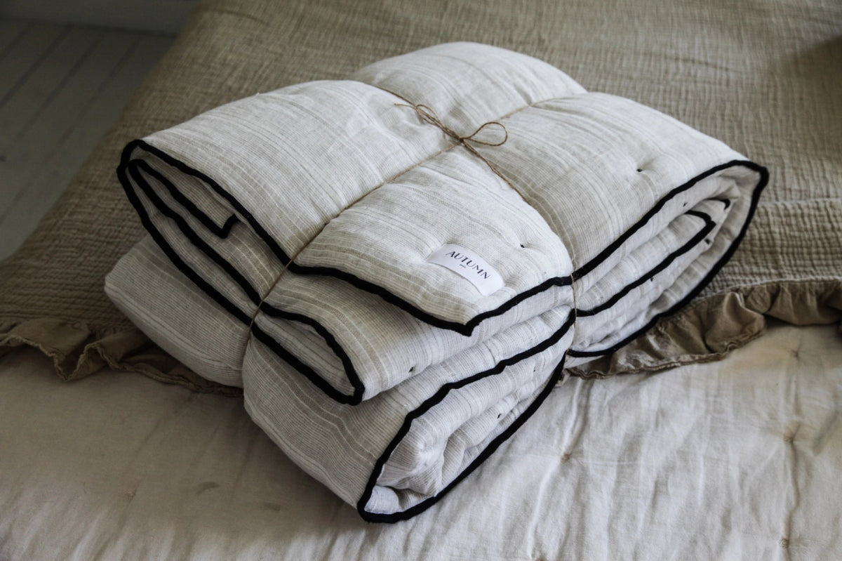 Linen Quilt Stripes 47" x 63" - Homebody Denver