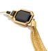 Lito Pair of 18kt Gold Tassel Earrings with Large Black Spinel and Small Green Agate - Homebody Denver