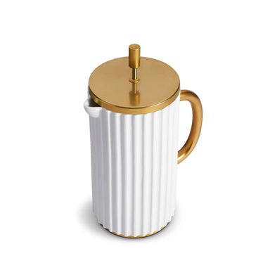 L'Objet Ionic French Press, White Porcelain - Homebody Denver