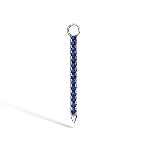Maria Tash, Single 18mm Diamond and Sapphire Eternity Bar Charm, 18kt. - Homebody Denver