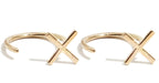 Melissa Joy Manning 14Karat Yellow "X" Hug Hoop Earrings (Pair) - Homebody Denver