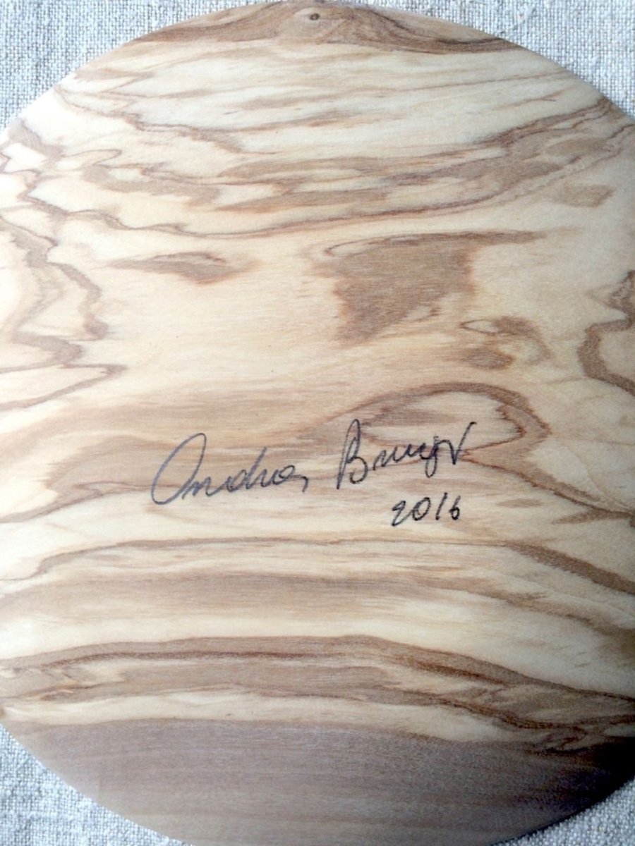 8" Carved Italian Olive Wood Plate