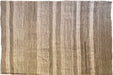 Wool Rug in Natural White and Brown Melange Stripe with Black Stitching Details 9.8' x 13.2' - Homebody Denver