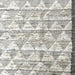 Wool Rug with Natural White Triangular Pattern and Brown Border with Tassels 6.9' x 10.3' - Homebody Denver