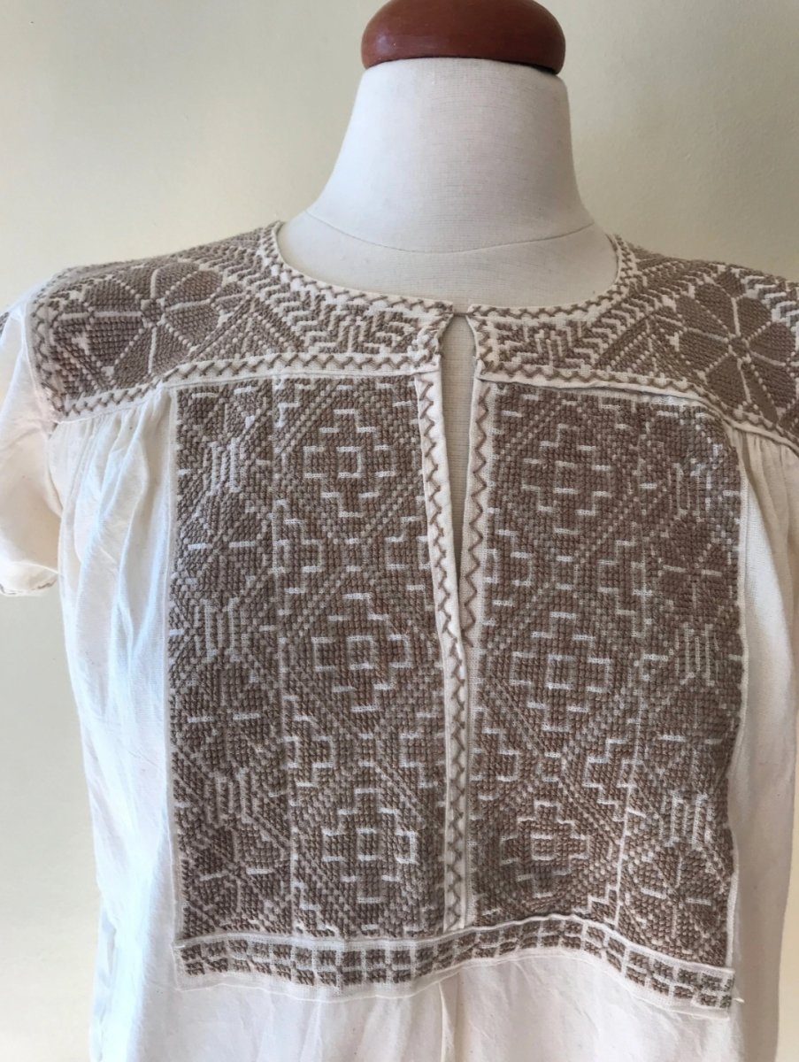 Woven Cotton Blouse with Embroidery - Homebody Denver